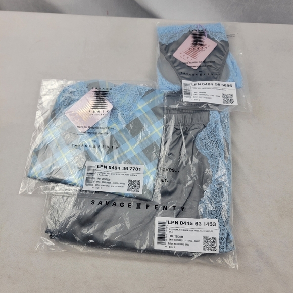 NWT Savage X Fenty Nite Shade Sleep Pant, cami and cheeky undies set sz LG - Picture 6 of 7